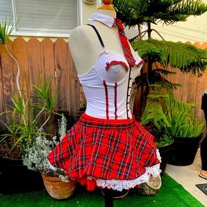 Renaissance Halloween Costume in Tartan Plaid S/M